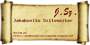 Jakabovits Szilveszter névjegykártya