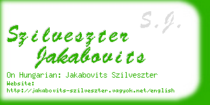 szilveszter jakabovits business card